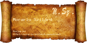 Morariu Szilárd névjegykártya